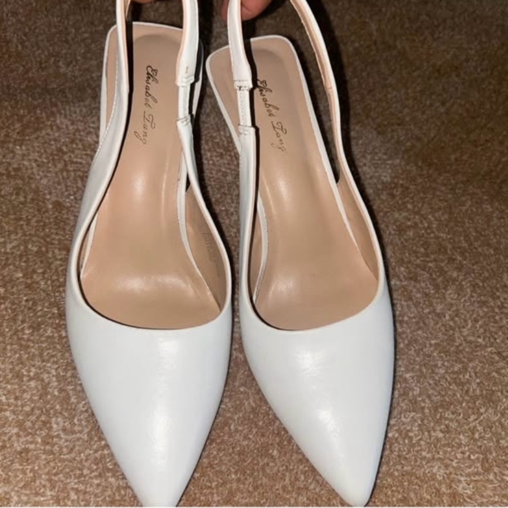 Elegant White Slingback Heels